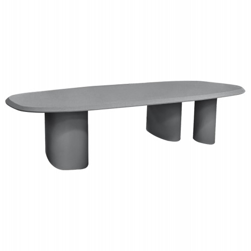 ΤΡΑΠΕΖΙ ΤΡΑΠΕΖΑΡΙΑΣ FIBER CEMENT ΟΒΑΛ GLEN HM6598 01 ΓΚΡΙ 260x95x75Υεκ c547233