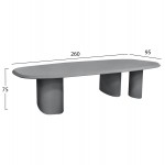 ΤΡΑΠΕΖΙ ΤΡΑΠΕΖΑΡΙΑΣ FIBER CEMENT ΟΒΑΛ GLEN HM6598 01 ΓΚΡΙ 260x95x75Υεκ c547233