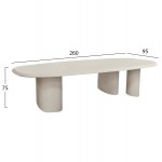 ΤΡΑΠΕΖΙ ΤΡΑΠΕΖΑΡΙΑΣ FIBER CEMENT ΟΒΑΛ GLEN HM6598 02 ΜΠΕΖ 260x95x75Υεκ c547234