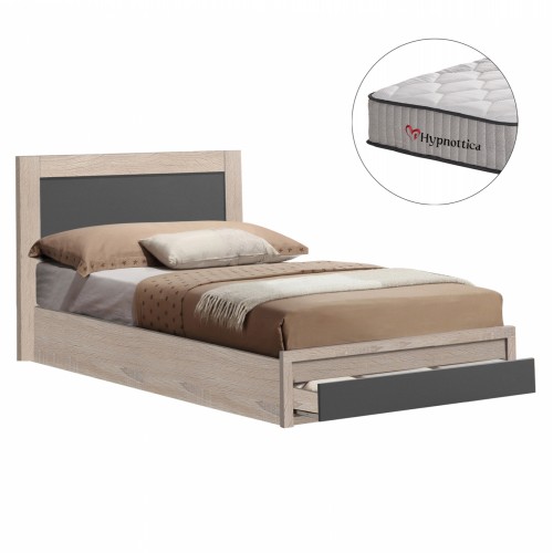 ΚΡΕΒΑΤΙ ΜΕ ΣΥΡΤΑΡΙ ΣΤΡΩΜΑ MELANY HM10756 04 ΜΕΛΑΜΙΝΗ SONAMA ΓΚΡΙ--ΓΙΑ 90x190εκ c547312