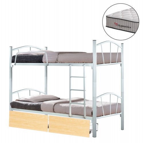 ΚΟΥΚΕΤΑ ΜΕ 2 ΣΥΡΤΑΡΙΑ SONAMA ΣΤΡΩΜΑΤΑ 90X190εκ FLOOR HM10749 02 ΜΕΤΑΛΛΟ ΛΕΥΚΟ c547315