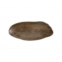 Πιατέλα Premium Vitrified Reactive Γυάλωμα Ακανόνιστο Σχήμα 31cm Καφέ σειρά Tone Bazalith BONNA Σετ 6 c547325