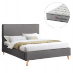 ΚΡΕΒΑΤΙ ΔΙΠΛΟ ΜΕ ΣΤΡΩΜΑ INDRA HM10769 01 ΓΚΡΙ ΥΦΑΣΜΑ--ΓΙΑ ΣΤΡΩΜΑ 160x200εκ c547385