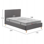 ΚΡΕΒΑΤΙ ΔΙΠΛΟ ΜΕ ΣΤΡΩΜΑ INDRA HM10769 01 ΓΚΡΙ ΥΦΑΣΜΑ--ΓΙΑ ΣΤΡΩΜΑ 160x200εκ c547385