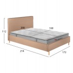ΚΡΕΒΑΤΙ ΔΙΠΛΟ ΜΕ ΣΤΡΩΜΑ INDRA HM10769 02 ΜΠΕΖ ΥΦΑΣΜΑ--ΓΙΑ ΣΤΡΩΜΑ 160x200εκ c547386