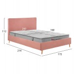ΚΡΕΒΑΤΙ ΔΙΠΛΟ ΜΕ ΣΤΡΩΜΑ INDRA HM10769 03 ΒΕΛΟΥΔΟ ΣΑΠΙΟ ΜΗΛΟ--ΓΙΑ ΣΤΡΩΜΑ 160x200εκ c547387