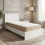Κρεβάτι με στρώμα Athos Sleepy pakoworld λευκό 90x190εκ c547433
