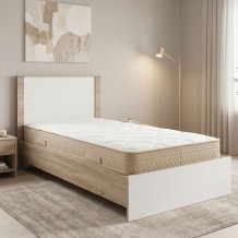 Κρεβάτι με στρώμα Athos Sleepy pakoworld sonoma λευκό 90x190εκ c547434