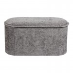 Σκαμπό-μπαούλο Trebia pakoworld γκρι ύφασμα 76x38x38εκ c547435