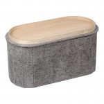 Σκαμπό-μπαούλο Trebia pakoworld γκρι ύφασμα 76x38x38εκ c547435
