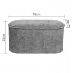 Σκαμπό-μπαούλο Trebia pakoworld γκρι ύφασμα 76x38x38εκ c547435