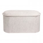Σκαμπό-μπαούλο Trebia pakoworld κρεμ ύφασμα 76x38x38εκ c547437