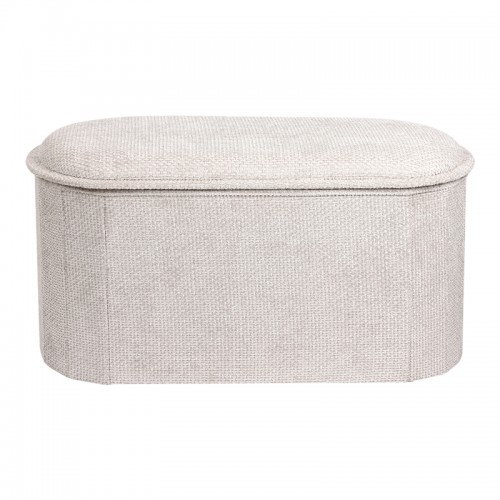 Σκαμπό-μπαούλο Trebia pakoworld κρεμ ύφασμα 76x38x38εκ c547437