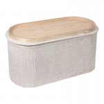 Σκαμπό-μπαούλο Trebia pakoworld κρεμ ύφασμα 76x38x38εκ c547437