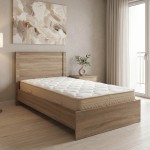 Κρεβάτι με στρώμα Athos Sleepy pakoworld sonoma 90x190εκ c547439