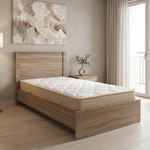 Κρεβάτι με στρώμα Athos Sleepy pakoworld sonoma 90x190εκ c547439