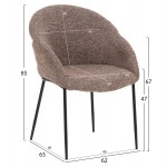 ΣΕΤ ΤΡΑΠΕΖΑΡΙΑΣ 7ΤΜΧ DRENNY HM10936 03 MDF TOP ΚΑΡΥΔΙ--ΥΦΑΣΜΑ TAUPE ΜΕΤΑΛΛΟ ΜΑΥΡΟ c547447