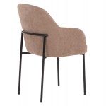 ΣΕΤ ΤΡΑΠΕΖΑΡΙΑΣ 7ΤΜΧ MANIDO HM10949 03 MDF TOP--ΥΦΑΣΜΑ TAUPE ΜΕΤΑΛΛΟ ΜΑΥΡΟ c547448
