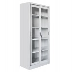 ΒΙΒΛΙΟΘΗΚΗ ΜΕ ΣΥΡΟΜΕΝΕΣ ΠΟΡΤΕΣ SLINGER HM6632 02 ΜΕΤΑΛΛΙΚΗ ΛΕΥΚΗ 90x40x185Υεκ c547449