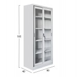 ΒΙΒΛΙΟΘΗΚΗ ΜΕ ΣΥΡΟΜΕΝΕΣ ΠΟΡΤΕΣ SLINGER HM6632 02 ΜΕΤΑΛΛΙΚΗ ΛΕΥΚΗ 90x40x185Υεκ c547449