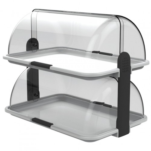 Βιτρίνα 2 Επιπέδων RollTop με δίσκο 47 5x32 5x40 5cm Λευκό Garibaldi c547458