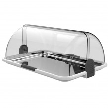 Ψυχόμενη Βιτρίνα RollTop με Inox δίσκο 46 5x31 5x19 5cm Λευκή Garibaldi c547459