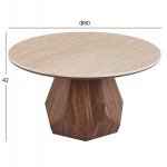 ΤΡΑΠΕΖΙ ΣΑΛΟΝΙΟΥ VENERA HM18441 ΚΕΡΑΜΙΚΟ TOP ΟΨΗ ΤΡΑΒΕΡΤΙΝΑΣ-MDF ΚΑΡΥΔΙ Φ80x42Υεκ c547504
