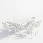 Τραπεζαρία Dagyn Vista pakoworld σετ 7τεμ λευκό αλουμίνιο 180-240x90x76εκ c547597