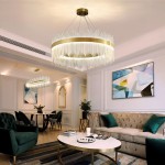 Φωτιστικό οροφής πολυέλαιος Crown pakoworld led χρυσό με κρύσταλλα Φ40x30εκ c547602