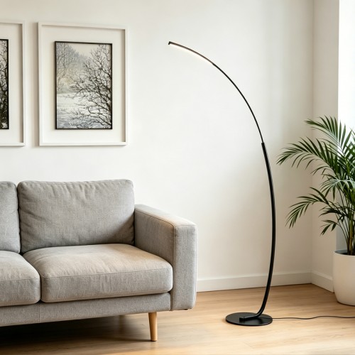 Φωτιστικό δαπέδου Archer pakoworld led μαύρο μεταλλικό 70x28x165εκ c547607