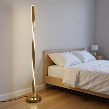 Φωτιστικό δαπέδου Jounko pakoworld led χρυσό μεταλλικό Φ20x130εκ c547608