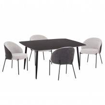 ΣΕΤ ΤΡΑΠΕΖΑΡΙΑΣ 5ΤΜΧ DETTON HM10940 01 ΚΕΡΑΜΙΚΟ TOP--ΥΦΑΣΜΑ ΓΚΡΙ ΜΕΤΑΛ ΠΟΔΙΑ ΜΑΥΡΑ c547618