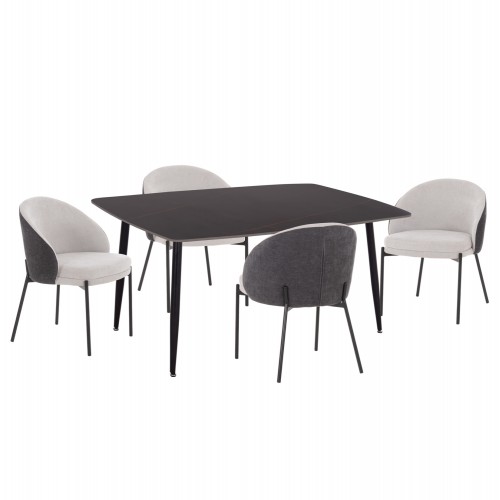 ΣΕΤ ΤΡΑΠΕΖΑΡΙΑΣ 5ΤΜΧ DETTON HM10940 01 ΚΕΡΑΜΙΚΟ TOP--ΥΦΑΣΜΑ ΓΚΡΙ ΜΕΤΑΛ ΠΟΔΙΑ ΜΑΥΡΑ c547618