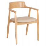 ΠΟΛΥΘΡΟΝΑ ΤΡΑΠΕΖΑΡΙΑΣ TARGA HM18336 11 RUBBERWOOD ΦΥΣΙΚΟ PU ΕΚΡΟΥ 58x54x78Yεκ SET 2τμχ c547619