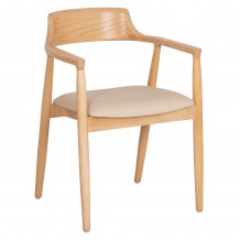 ΠΟΛΥΘΡΟΝΑ ΤΡΑΠΕΖΑΡΙΑΣ TARGA HM18336 11 RUBBERWOOD ΦΥΣΙΚΟ PU ΕΚΡΟΥ 58x54x78Yεκ SET 2τμχ c547619