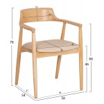 ΠΟΛΥΘΡΟΝΑ ΤΡΑΠΕΖΑΡΙΑΣ TARGA HM18336 11 RUBBERWOOD ΦΥΣΙΚΟ PU ΕΚΡΟΥ 58x54x78Yεκ SET 2τμχ c547619