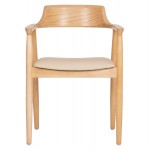 ΠΟΛΥΘΡΟΝΑ ΤΡΑΠΕΖΑΡΙΑΣ TARGA HM18336 11 RUBBERWOOD ΦΥΣΙΚΟ PU ΕΚΡΟΥ 58x54x78Yεκ SET 2τμχ c547619