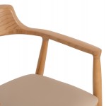 ΠΟΛΥΘΡΟΝΑ ΤΡΑΠΕΖΑΡΙΑΣ TARGA HM18336 11 RUBBERWOOD ΦΥΣΙΚΟ PU ΕΚΡΟΥ 58x54x78Yεκ SET 2τμχ c547619