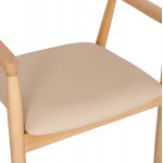 ΠΟΛΥΘΡΟΝΑ ΤΡΑΠΕΖΑΡΙΑΣ TARGA HM18336 11 RUBBERWOOD ΦΥΣΙΚΟ PU ΕΚΡΟΥ 58x54x78Yεκ SET 2τμχ c547619