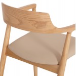 ΠΟΛΥΘΡΟΝΑ ΤΡΑΠΕΖΑΡΙΑΣ TARGA HM18336 11 RUBBERWOOD ΦΥΣΙΚΟ PU ΕΚΡΟΥ 58x54x78Yεκ SET 2τμχ c547619