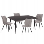 ΣΕΤ ΤΡΑΠΕΖΑΡΙΑΣ 5ΤΜΧ GAFF HM10939 01 ΚΕΡΑΜΙΚΟ TOP--ΥΦΑΣΜΑ ΓΚΡΙ ΜΕΤΑΛ ΠΟΔΙΑ ΜΑΥΡΑ c547620