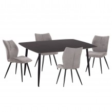 ΣΕΤ ΤΡΑΠΕΖΑΡΙΑΣ 5ΤΜΧ GAFF HM10939 01 ΚΕΡΑΜΙΚΟ TOP--ΥΦΑΣΜΑ ΓΚΡΙ ΜΕΤΑΛ ΠΟΔΙΑ ΜΑΥΡΑ c547620
