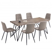 ΣΕΤ ΤΡΑΠΕΖΑΡΙΑΣ 7ΤΜΧ VIGOR HM21355 ΤΡΑΠΕΖΙ 180x90εκ ΜΕ 6 ΚΑΡΕΚΛΕΣ c547684