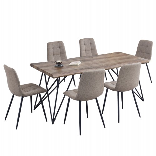 ΣΕΤ ΤΡΑΠΕΖΑΡΙΑΣ 7ΤΜΧ VIGOR HM21355 ΤΡΑΠΕΖΙ 180x90εκ ΜΕ 6 ΚΑΡΕΚΛΕΣ c547684
