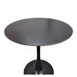 Tραπέζι Balou pakoworld sintered stone σε μαύρη απόχρωση με όψη μαρμάρου-βάση μαύρο μέταλλο Φ120x73εκ c547774