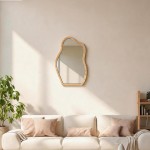 Καθρέπτης Evanthia pakoworld MDF σε φυσική απόχρωση 36x1 2x56 εκ c547776