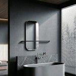 Καθρέπτης Lunaria pakoworld μαύρο MDF 60x11 5x60εκ c547782