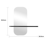 Καθρέπτης Lunaria pakoworld μαύρο MDF 60x11 5x60εκ c547782