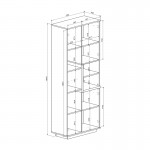 Σύνθετο σαλονιού Norda pakoworld κρεμ με oak 187x40x58 4εκ c547859