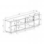Σύνθετο σαλονιού Norda pakoworld κρεμ με oak 187x40x58 4εκ c547859